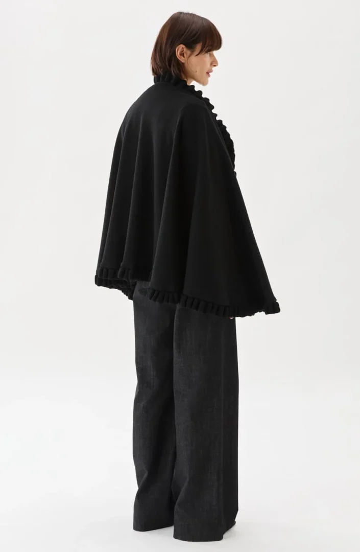 BUSNEL - SILVIA KNITTED CAPE - BLACK - Bilde 3